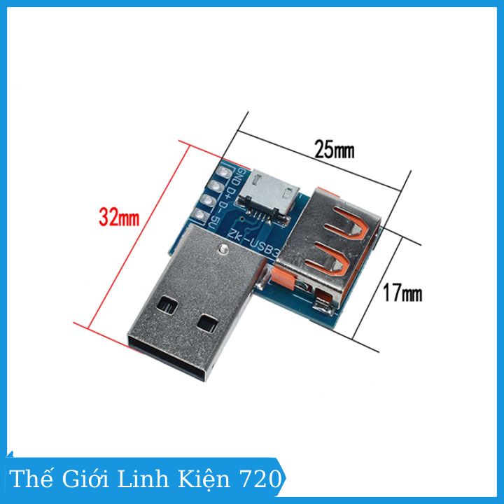 Mạch chuyển đổi usb đực sang usb cái và usb micro
