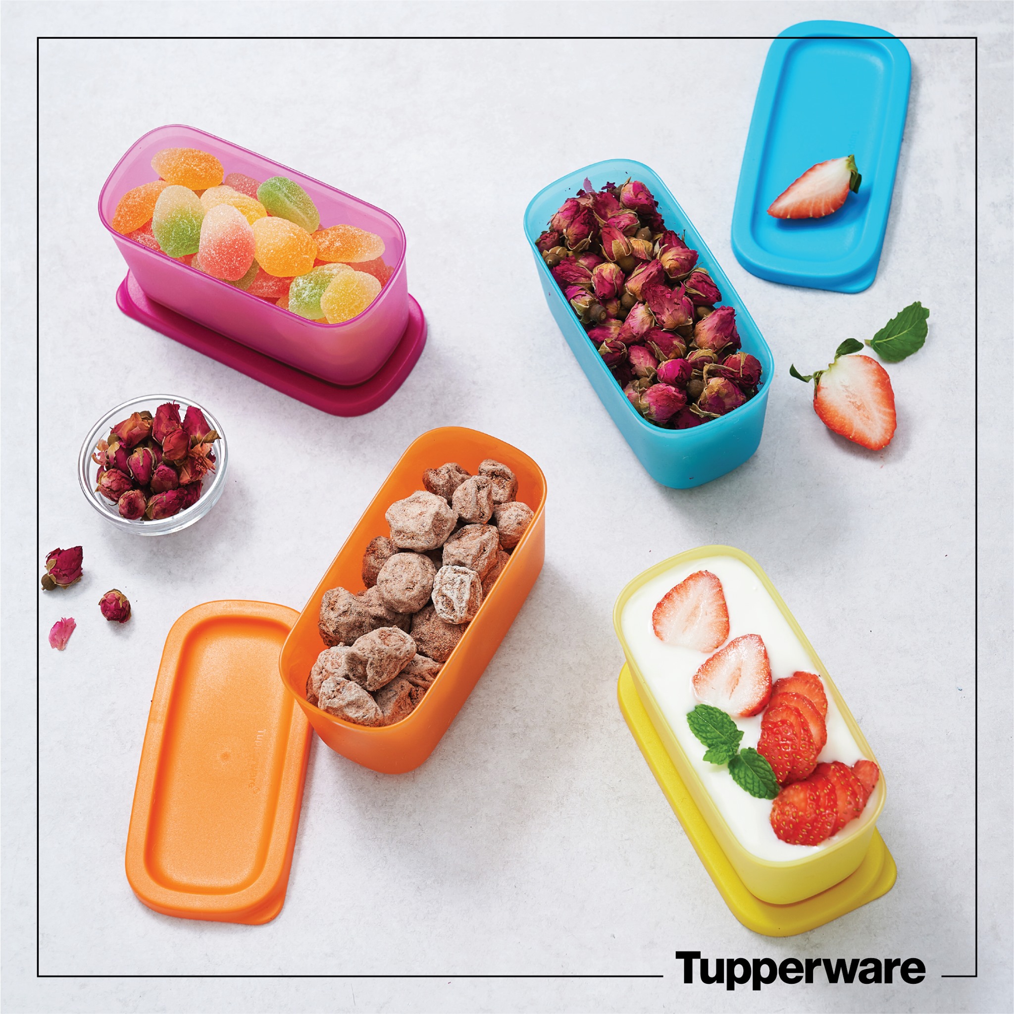 Bộ hộp bảo quản thực phẩm Tupperware Mini Rectangular 250ml (Set 4)