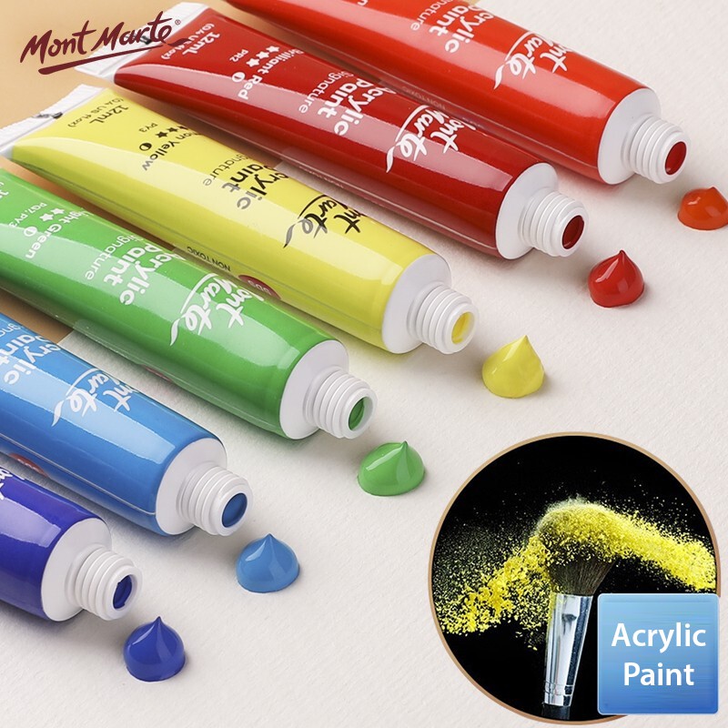 [ TÂM TÂM ]-Bộ Màu Acrylic Mont Marte 12/18/24 Màu x 12ml, Mont Marte Acrylic Paints