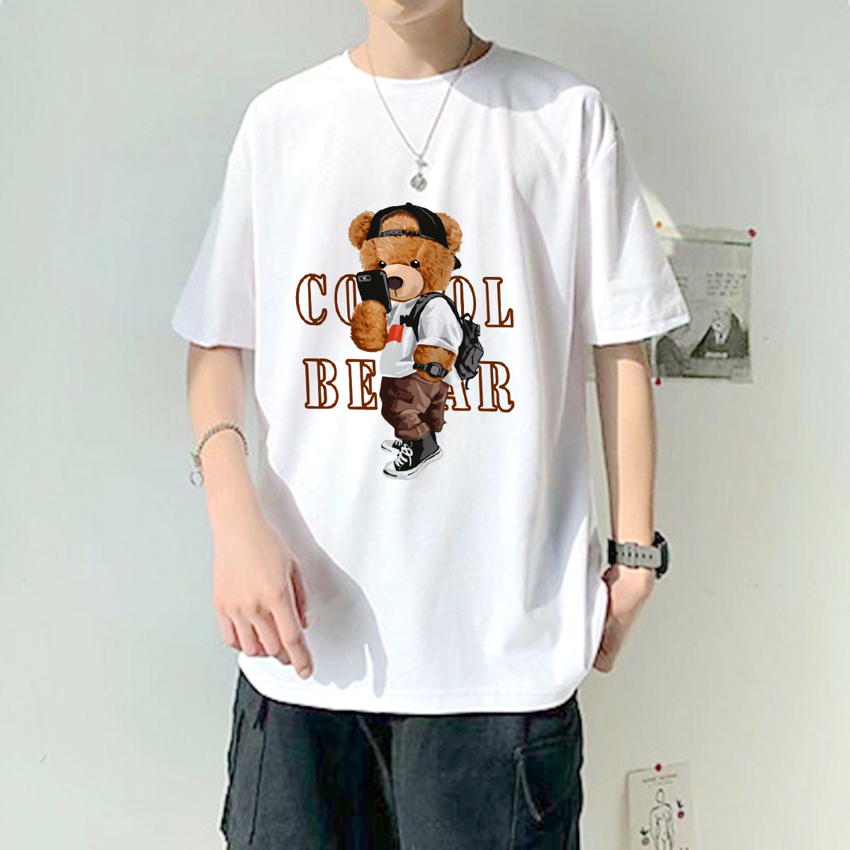 (HCM-HOT SALE) Áo Thun UNISEX FREESIZE Tay Lỡ "In Hình BEAR"