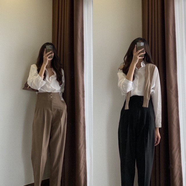 [25-27/4 Hoàn tiền 15%]Quần baggy cạp liền 2khuy_TLO001