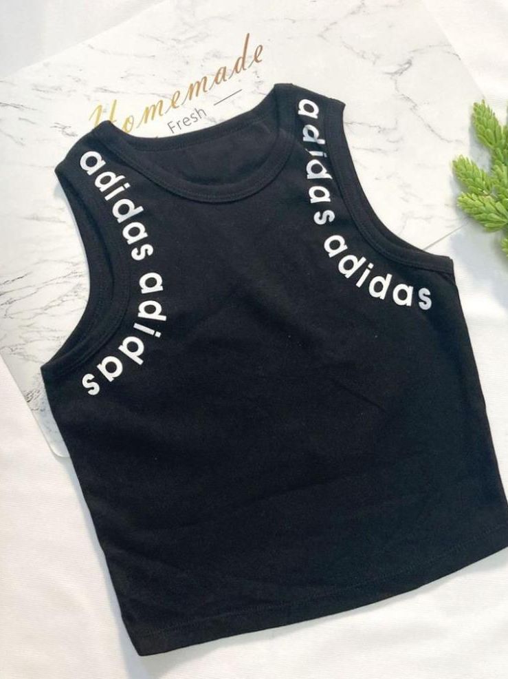 [Hoàn tiền Max 15%] Áo thun croptop nữ sát nách in viển chữ
