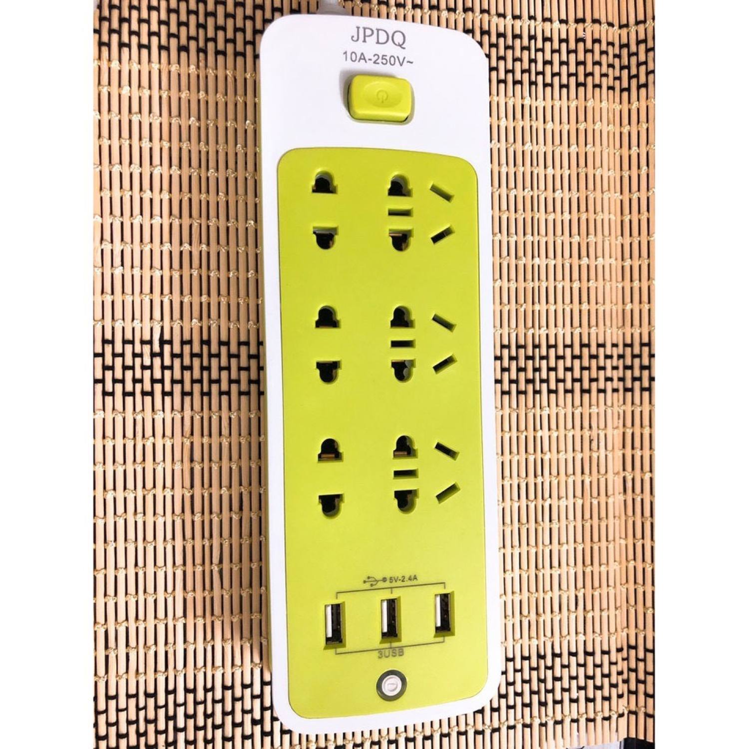 Ổ Điện Xanh Đa Năng 6 Ổ Cấm,3 Cổng USB