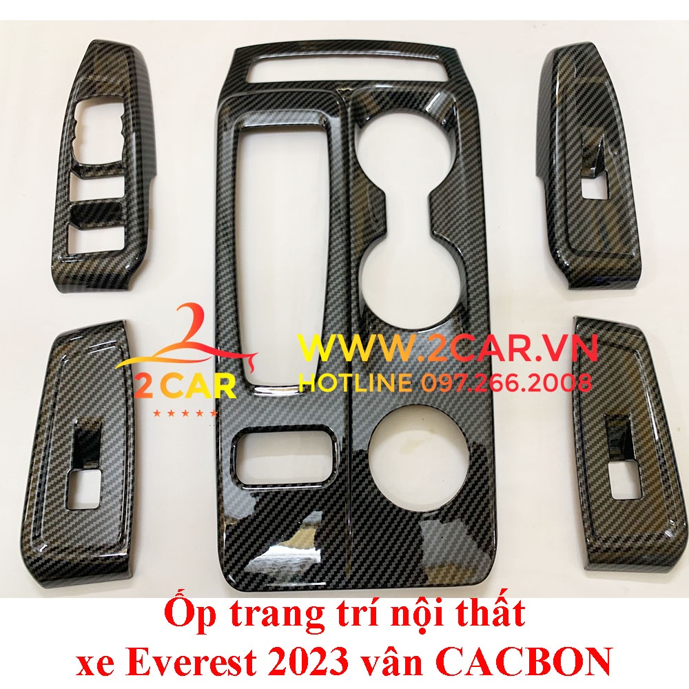 Ốp nội thất vân carbon xe ford ranger, ford everest 2022, 2023 hàng nhựa abs cao cấp
