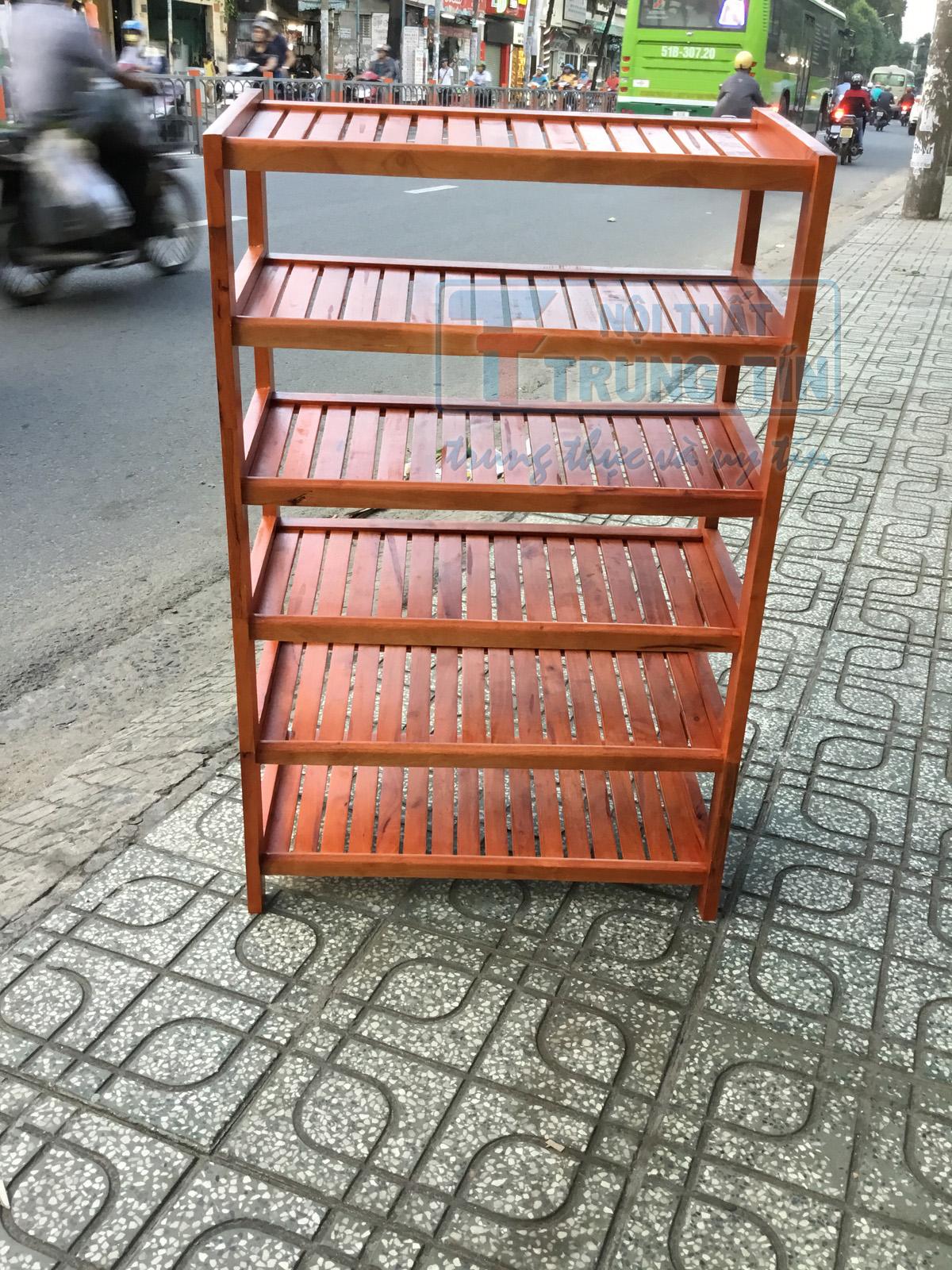 [HCM]kệ giày dép gỗ 6 tầng ngang 60