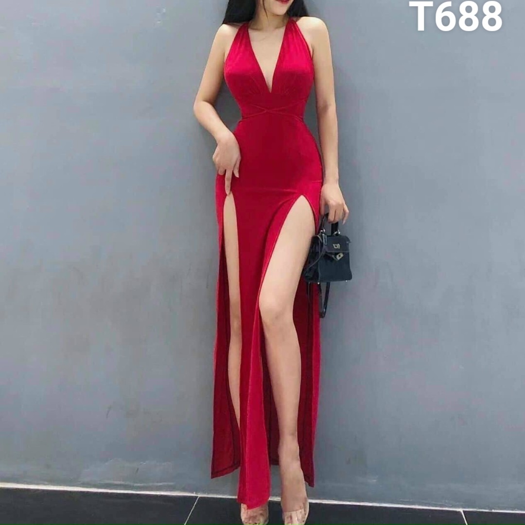Đầm body xẻ đùi quá đẹp umi cao cấp T688