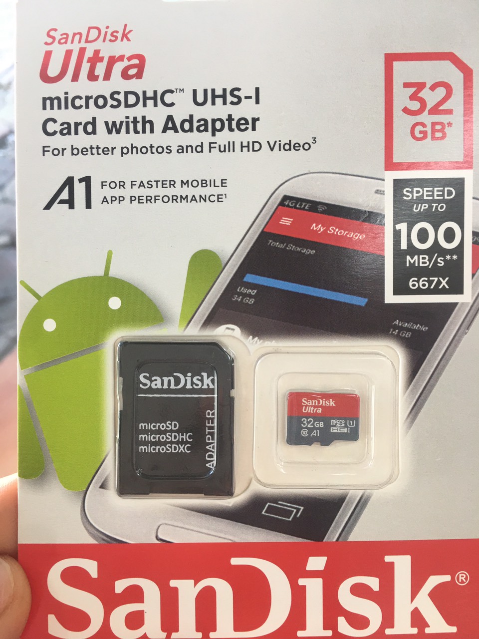 Thẻ Nhớ MicroSDXC SanDisk Ultra 32GB Class 10 80MB s ĐỎ Tặng Đầu Đọc Thẻ