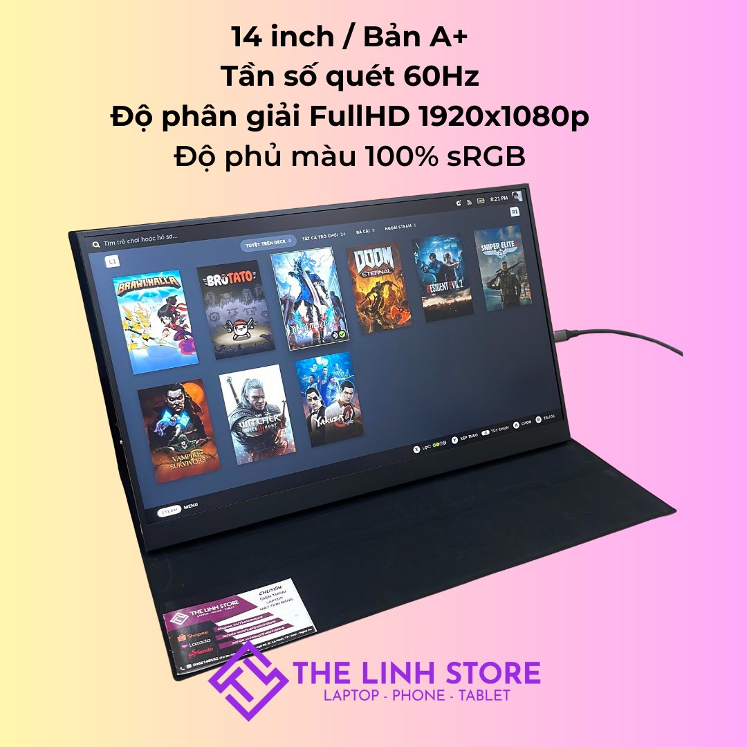 Portable screen 14 inch 100% srgb type-c a + version