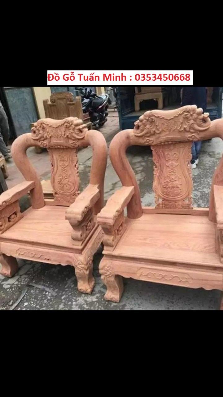 bàn ghế quốc voi gỗ hương đá