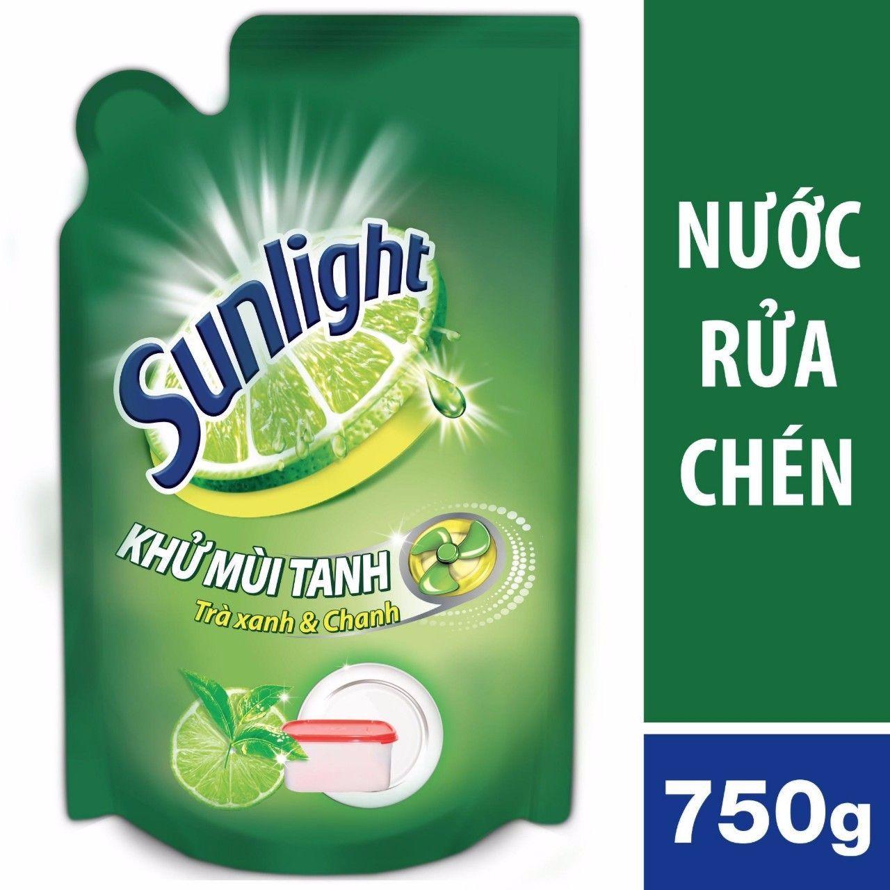 Nước rửa chén Sunlight Trà Xanh, túi 750g