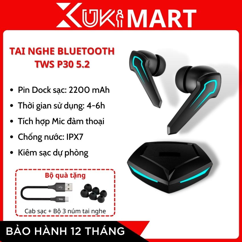 Tai nghe Bluetooth Gaming không dây cao cấp TWS P30 V5.2, thiết kế nhỏ gọn