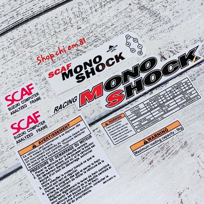 Tem thông số Suzuki Sìpo Racing Monoshock