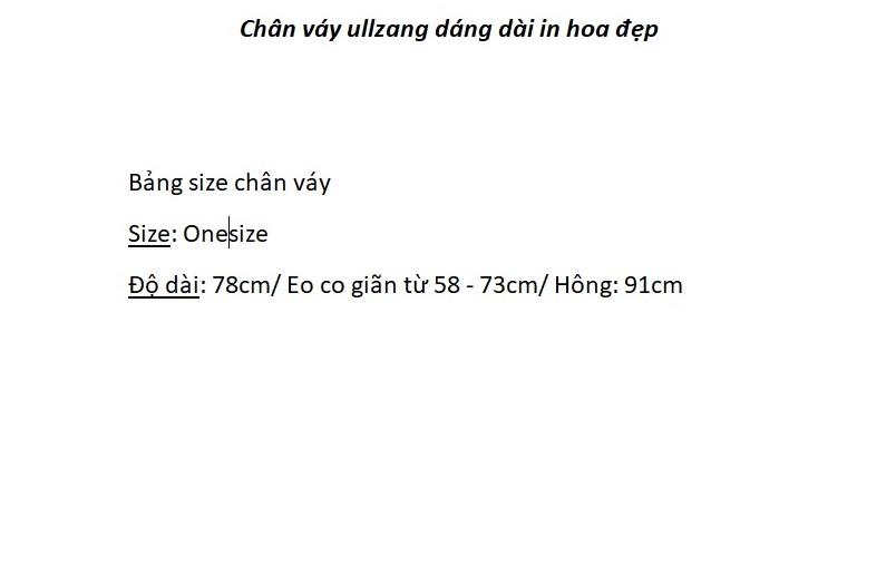 Chân váy ullzang dáng dài in hoa đẹp