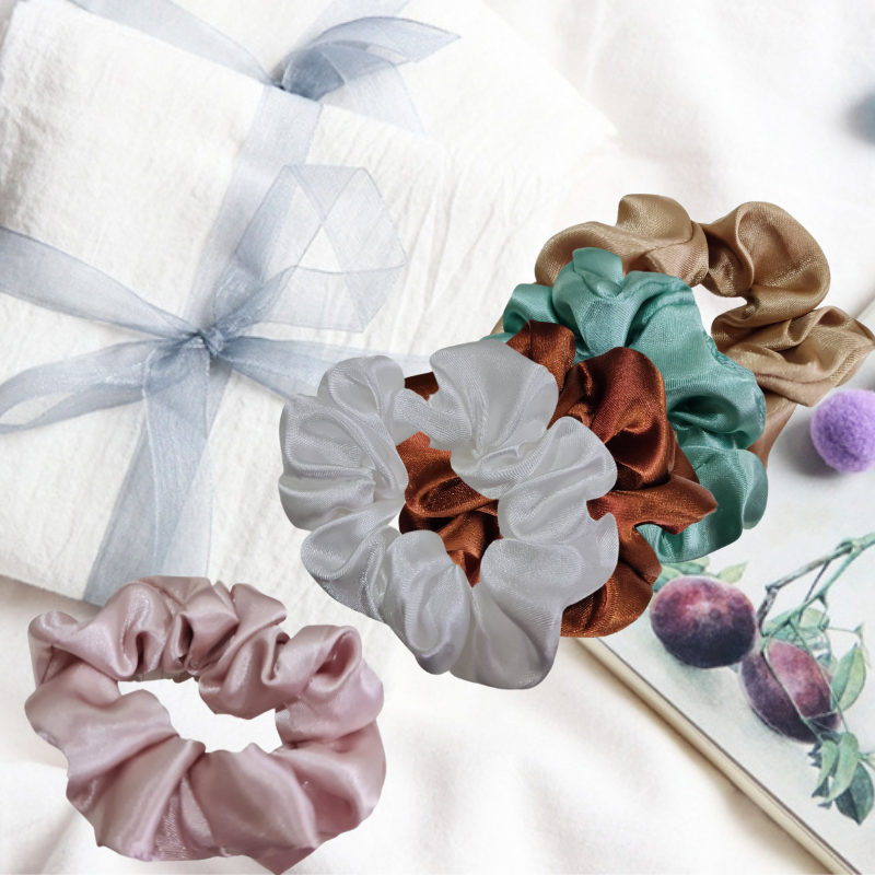 Cột tóc vải phi bóng scrunchies