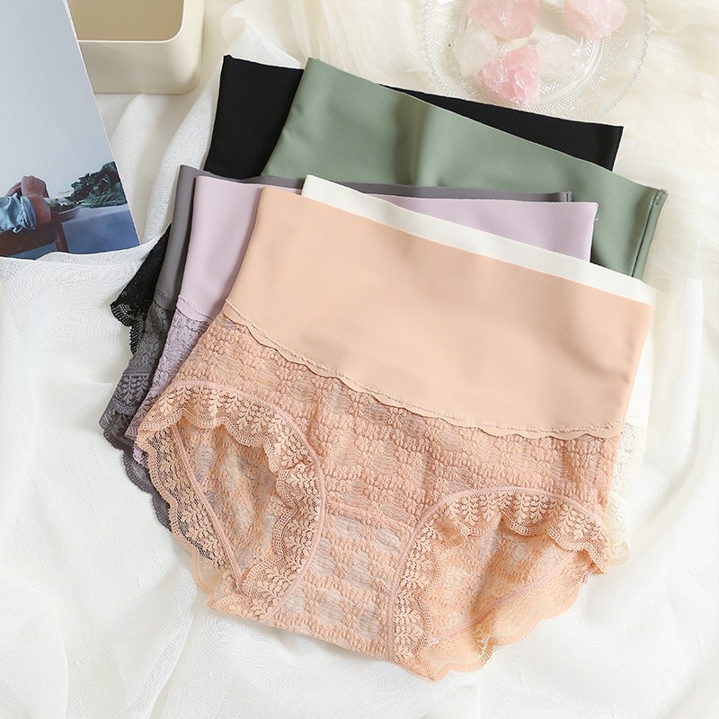 Quần lót nữ cạp cao ren hoa cạp su cao cấp có size lớn