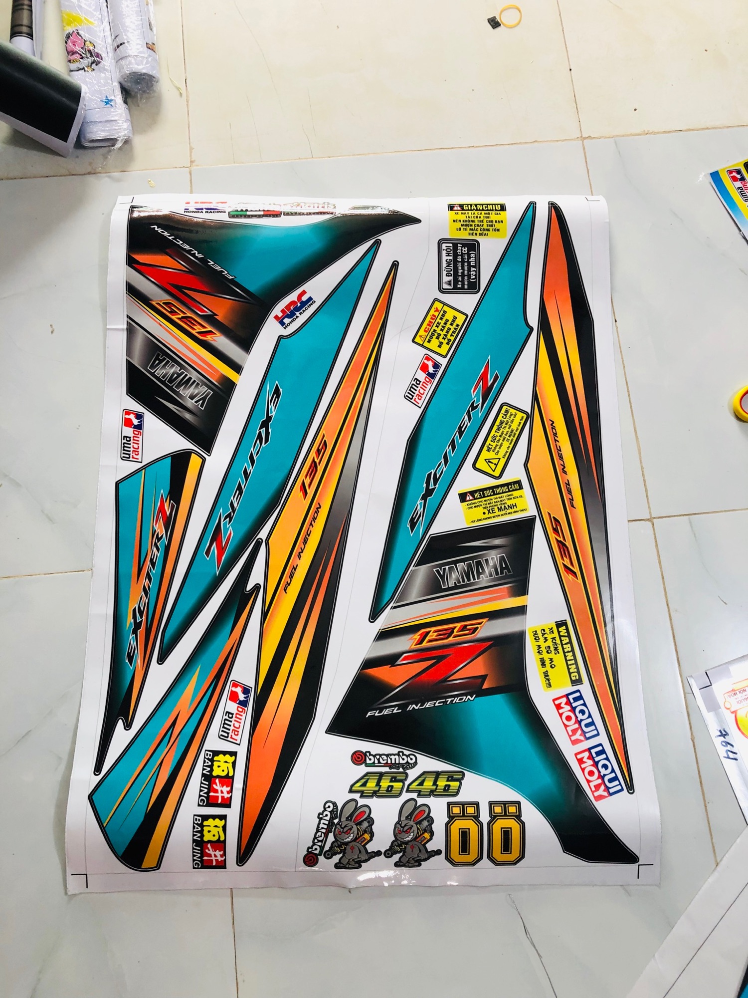 Tem rời xe exciter 2011 chữ Z dán xe đen