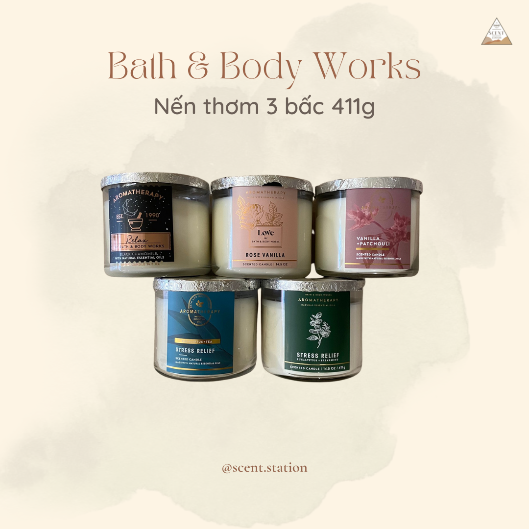 [Scent Station] Nến thơm 3 bấc Bath & Body Works 411g