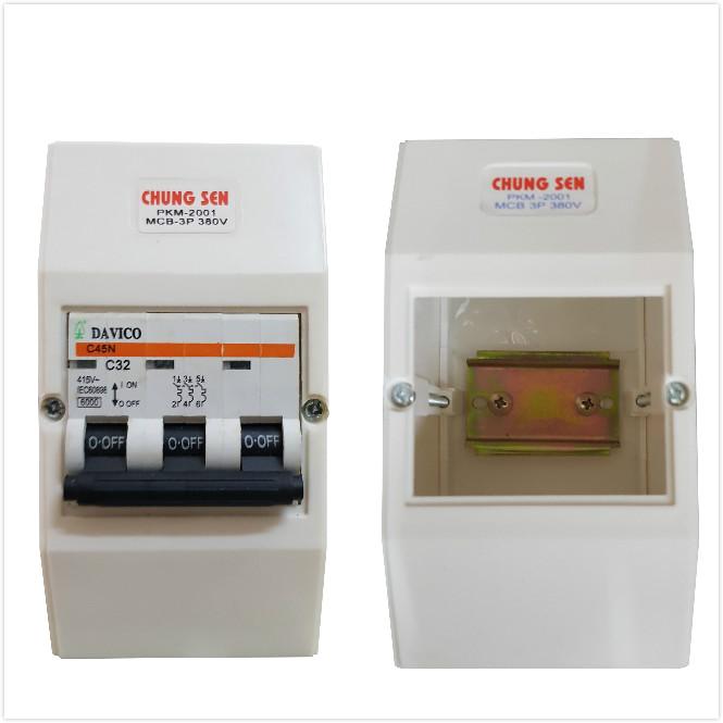 [HCM]Hộp nhựa Cầu dao tép trắng 2P/3P  trắng(2001)