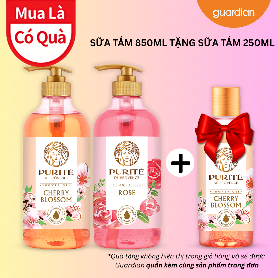 [Gift Quấn Kèm Ngẫu Nhiên] Sữa Tắm Purite Hương Nước Hoa 850Ml Tặng Sữa Tắm 250Ml