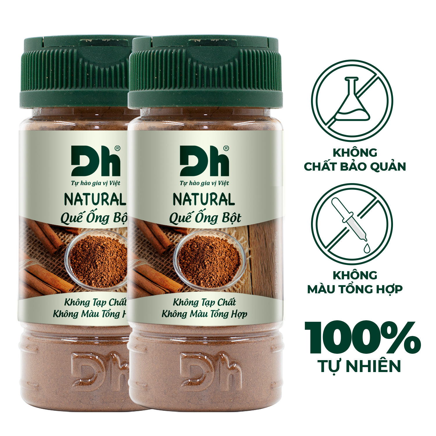 Combo 2 hũ natural quế ống bột 40gr dh foods