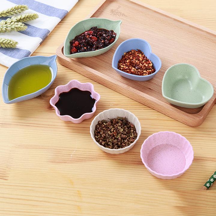 Bộ 3 Đĩa Đựng Gia Vị Hình Chiếc Lá Lúa Mạch Xinh Xắn