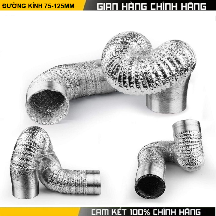 6m ống bạc thông khí hút mùi bếp phi 75-100-125-150-200-250mm