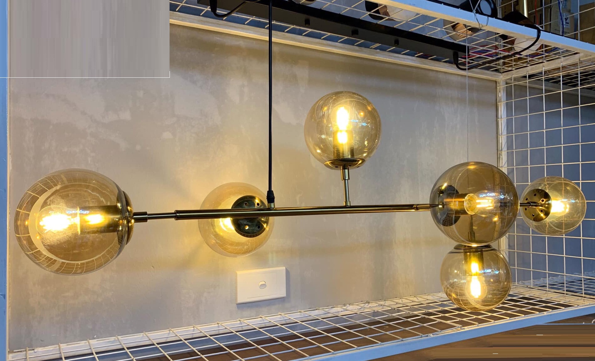 Đèn thả bàn ăn ngang 6 bóng THCN02 ( Tặng kèm bóng led)