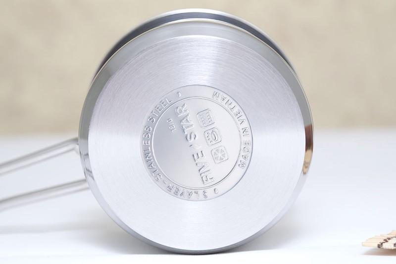 [HCM]Quánh Inox Nắp Kính 14cm Five star