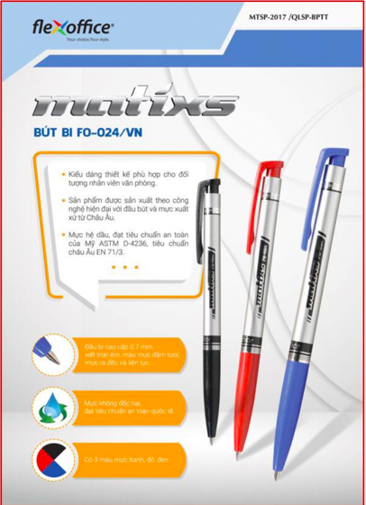 Bút bi Thiên Long FO-024 MATIXS Flexoffice