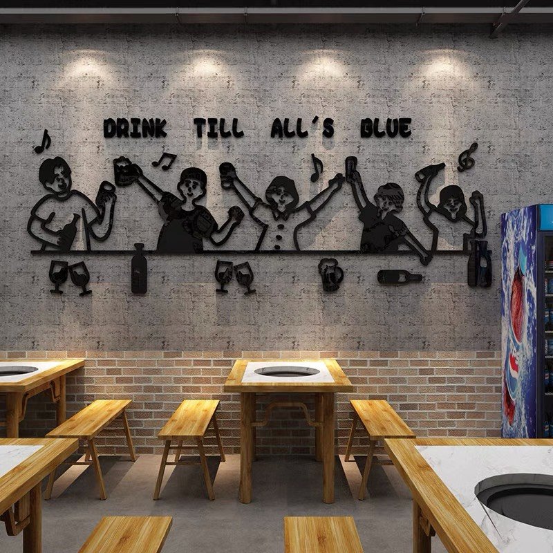 Tranh dán tường mica cao cấp dán nổi - trang trí quán nhậu, quán cafe, trà sữa, nhà hàng, quán ăn