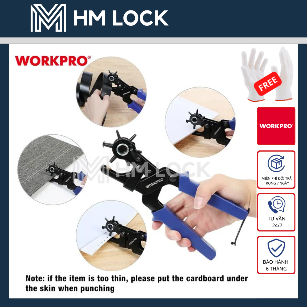 Kềm bấm lỗ dây nịt workpro - hàng chính hãng - w031063