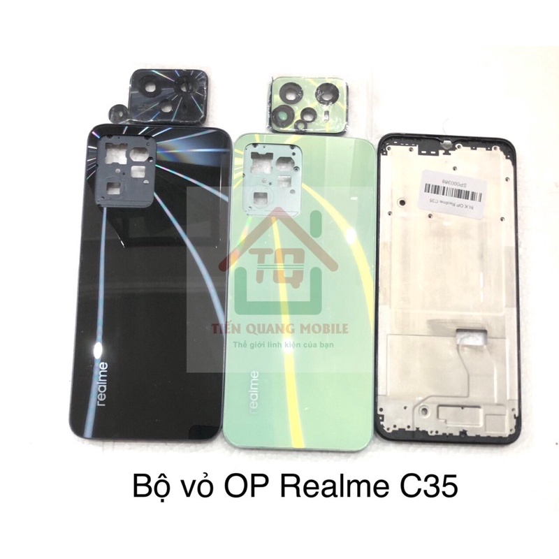 Bộ vỏ Oppo Realme C35 (gồm vỏ, khung xương, kính cam, khe sim)