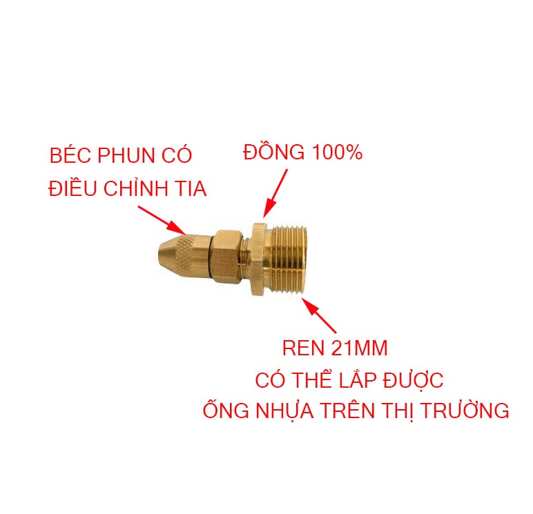 Béc phun sương chân ren 21mm