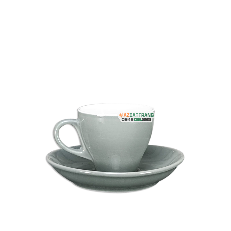 [70ML] Ly sứ uống cafe Espresso màu Ghi gốm Bát Tràng