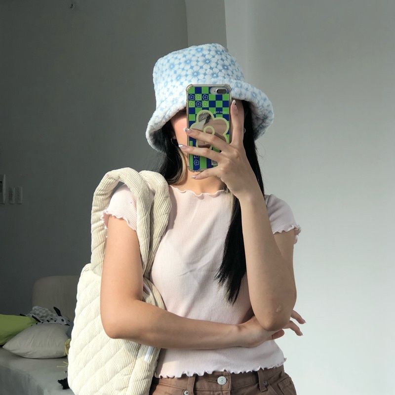 Nón lông bông hoa Poési Nón Bucket Hat