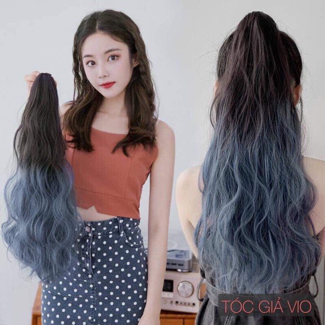 tóc giả omber ❤️FREESHIP❤️ngoặm omber xanh- ngoặm mini
