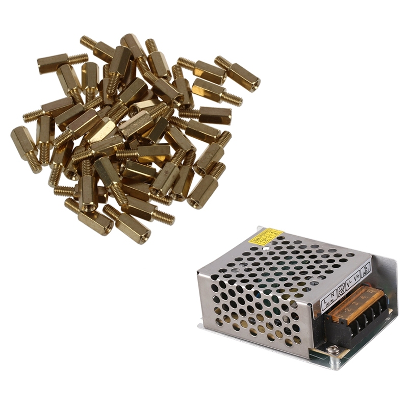 Giá bán 50 Pcs Brass Screw Thread PCB Stand-off Spacer M3 Male x M3 Female 6mm with Switching Power Supply Converter