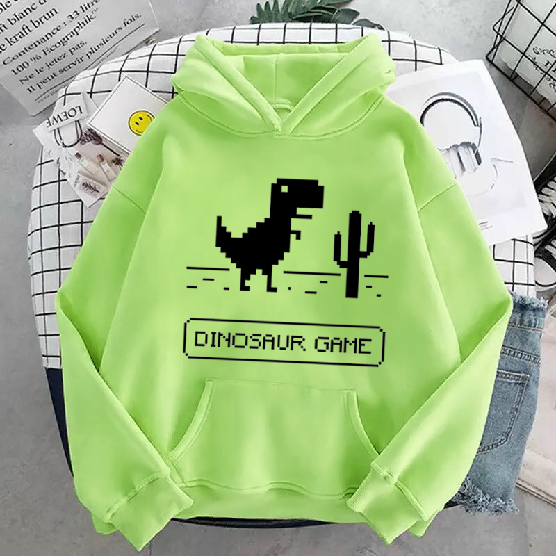 [Hoàn Tiền 15%] ÁO HOODIE UNISEX IN DINOSAUR GAME (NHIỀU MÀU)