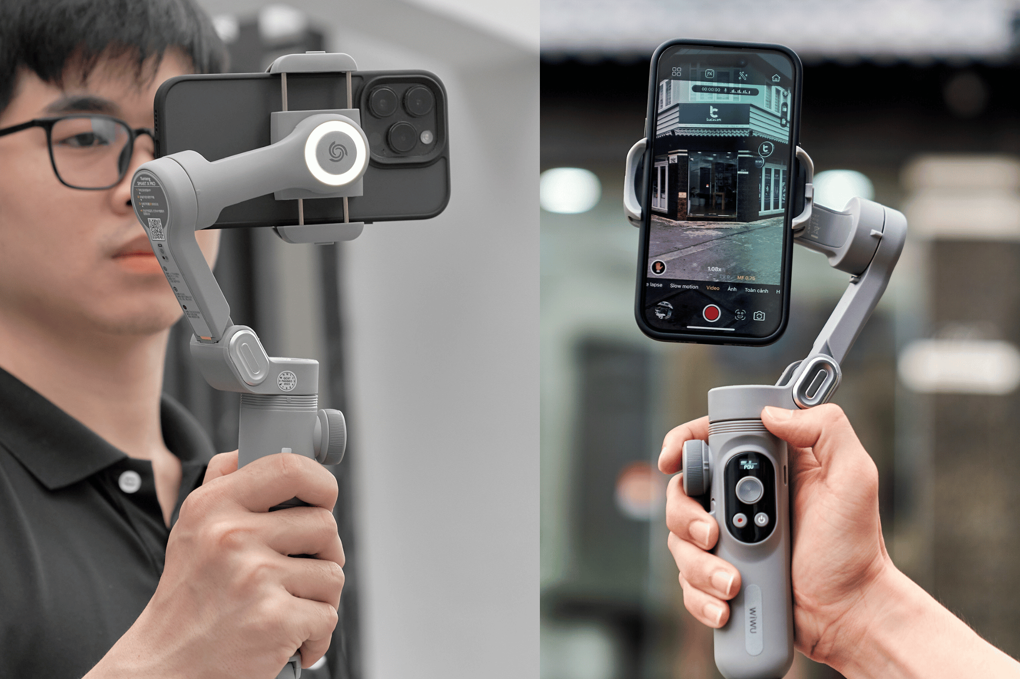 Gimbal cầm tay 3 trục wiwu yunteng wi-se007 nhựa abs siêu bền dung lượng 3200mah