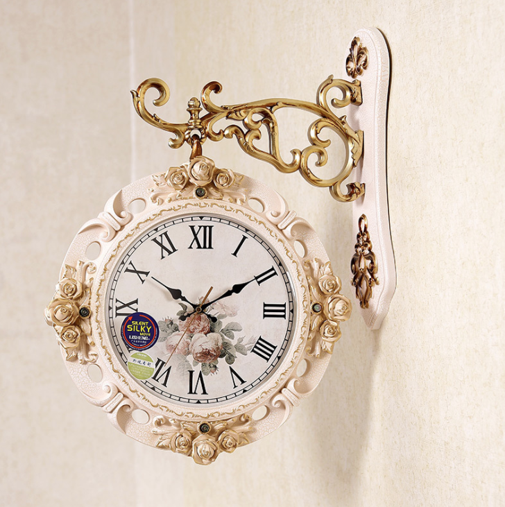 Đồng Hồ Treo Tường 2 mặt xoay 360 độ, DHTT62 mang phong cách tân cổ điển, đậm chất Châu Âu - Nội thất HCBC