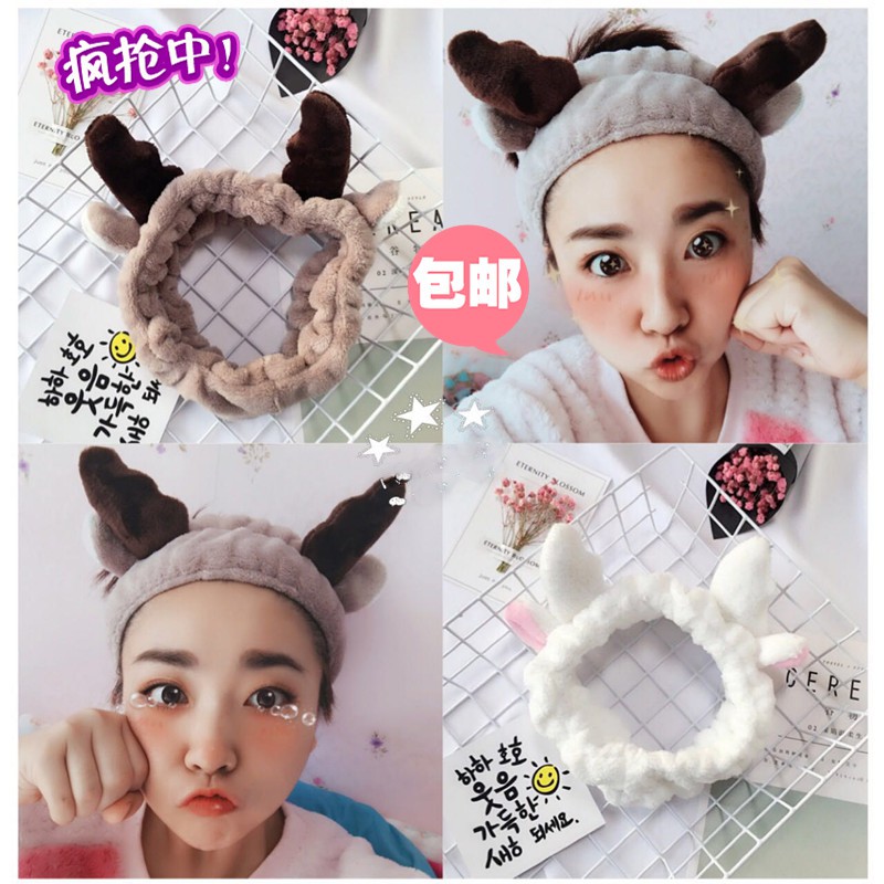 [HCM]⚡ PKGT 24H - Băng Đô Sừng Hươu 3D Vải Nhung Mềm Mại ⚡