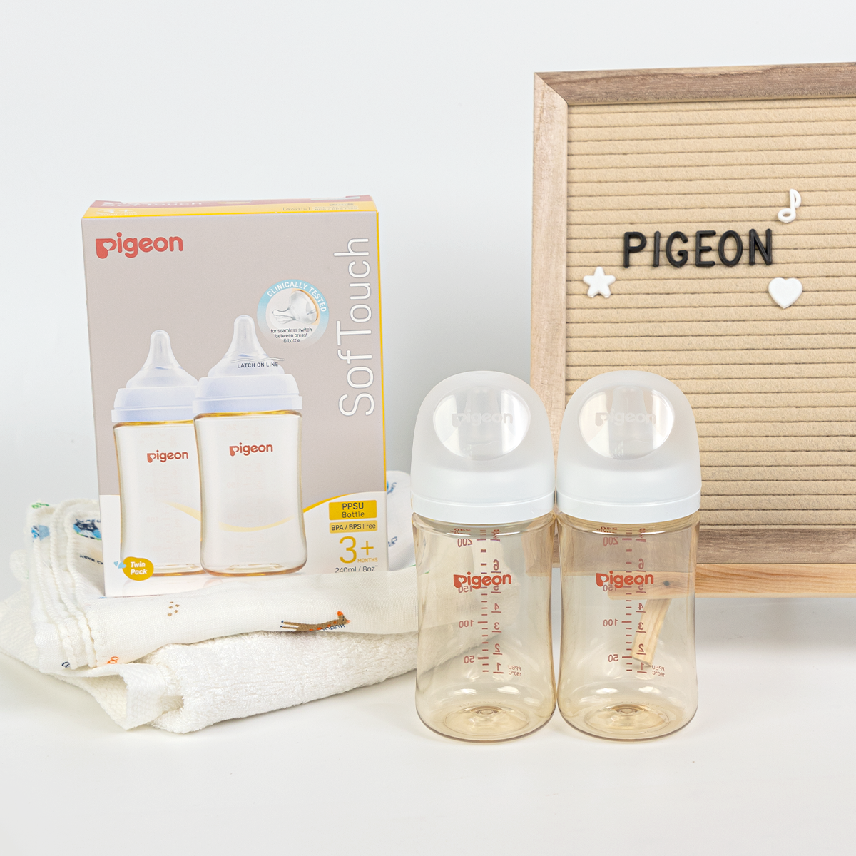 Bộ Đôi Bình Sữa Softouch PPSU Plus Thế hệ III 160ml/240ml