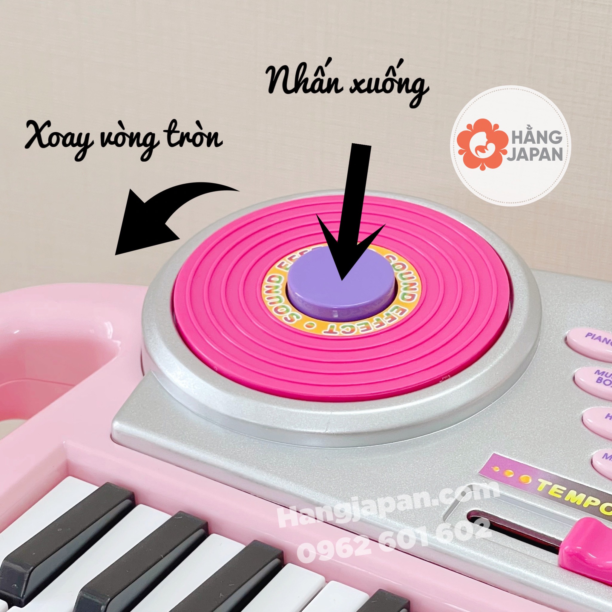 Đàn organ màu Hồng cho bé WinFun 2068-G kèm Micro