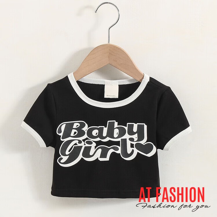 At fashion 9-24kg vải borip cotton áo croptop cho bé gái áo phông bé gái cổ tròn tay ngắn áo thun bé gái áo phông trẻ em áo thun trẻ em áo cộc tay bé gái áo đen áo phông ngắn tay bé gái áo tập nhảy cho bé gái áo cotton áo bé gái áo cho bé gái áo trẻ em nữ