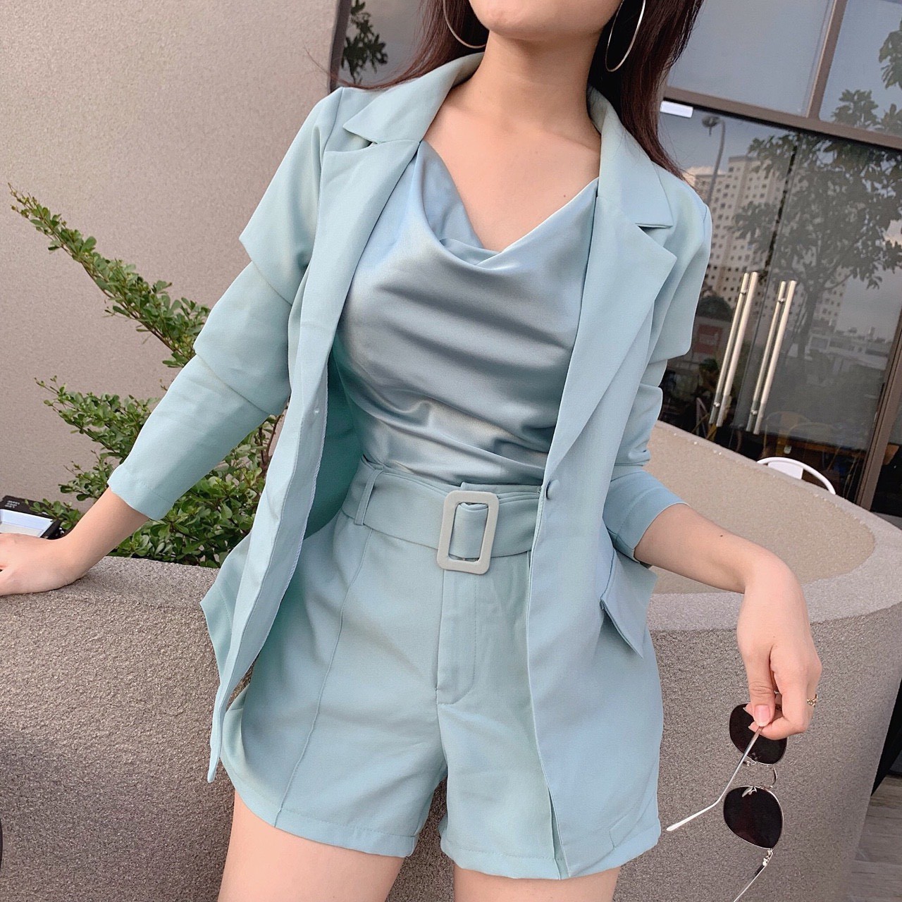 Sét vest nữ quần đùi +áo vest + áo trong