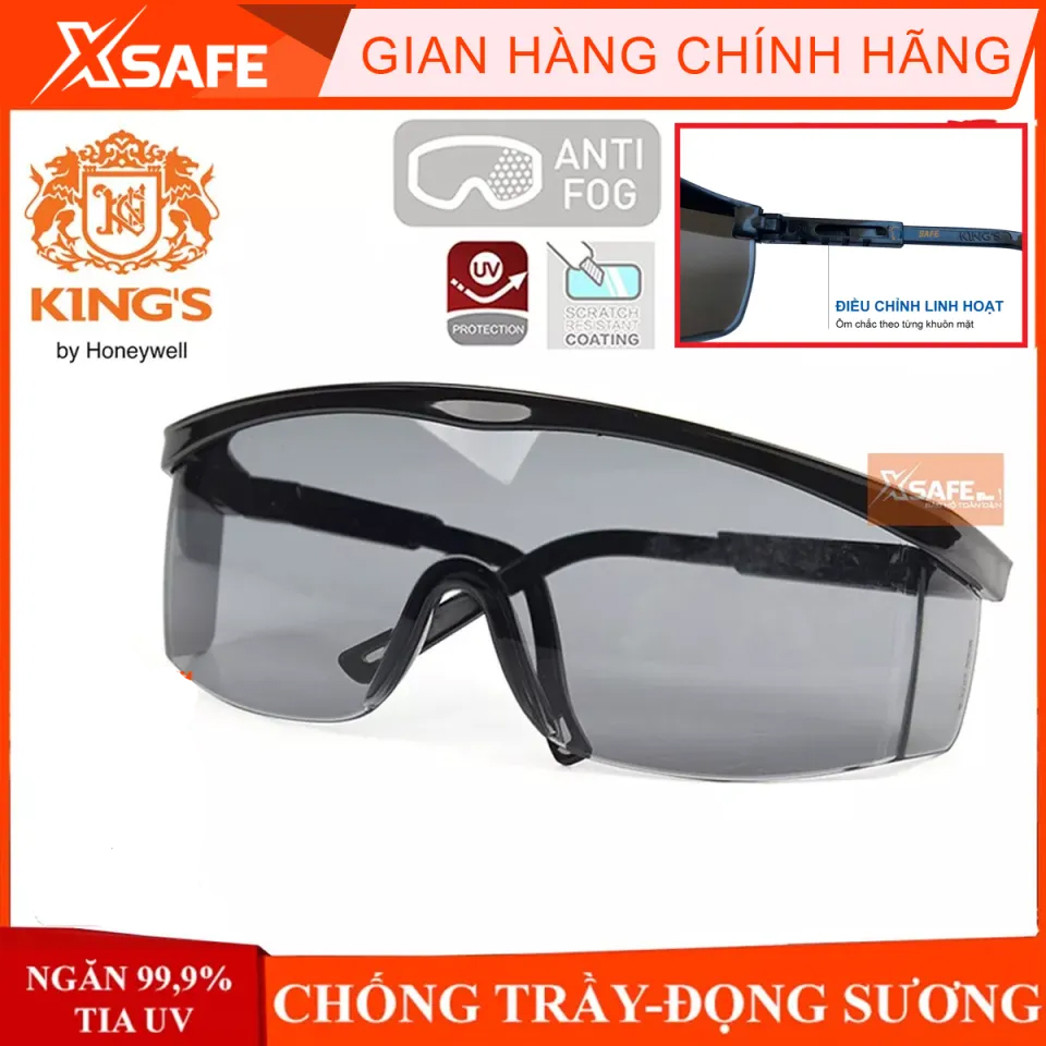 [HỎA TỐC] Kính chống bụi Kings KY152kính bảo hộ , phòng dịch, chống tia UV, chống bụi chống xước, đọng sương. Mắt kính trong suốt, bảo vệ mắt lao động, đi xe máy (màu đen)
