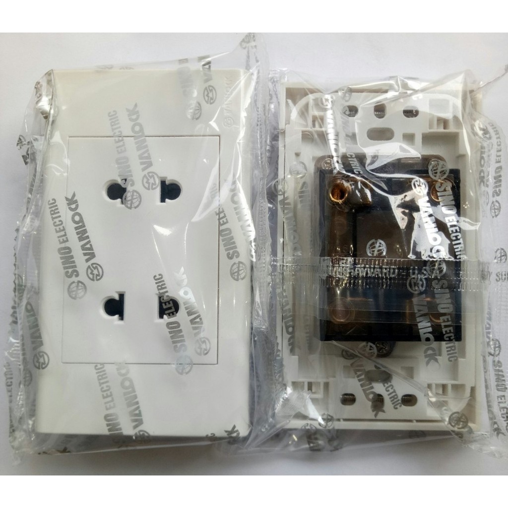 [Sino] Mặt 2 Ổ Cắm - 2 Chấu - 16A