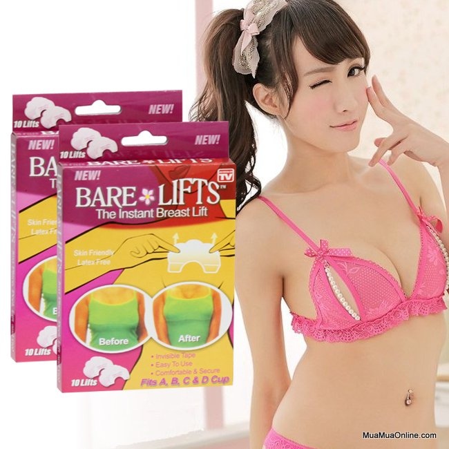 Bộ 10 miếng dán nâng ngực trong suốt bare lifts