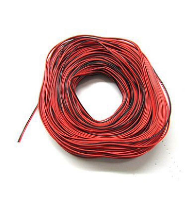 5m dây điện đôi đỏ đen cuộn 100% dây đồng 2 pin 26 AWG vỏ PVC