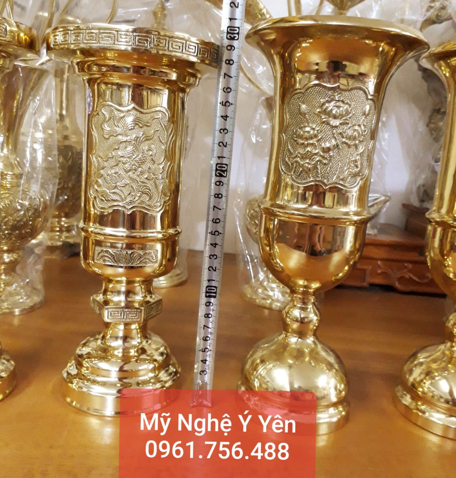Ống hương đồng vàng hoa sen 31